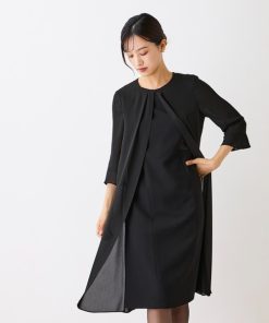 CARETTE セットアップ 洗えるシフォンレイヤードワンピース「喪服・礼服」 レディース