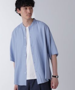 NANO universe 「NANO universe」 半袖シャツ S サックスブルー メンズ