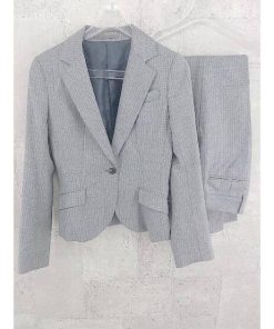 ◇ SUIT SELECT スーツセレクト ストライプ 1B シングル パンツ スーツ 5 グレー *