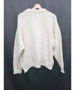 ◇ ⊇ MONO-MART モノマート ゆったり 長袖 ニット セーター サイズＭ アイボリー系 メンズ E
