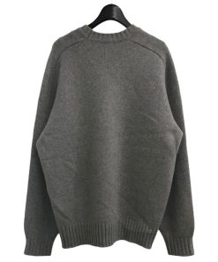 LACOSTE 【値下げ】LACOSTE グラフィカルワニロゴジャカードニットセーター AH3145 グレー サイズ：M (EC)