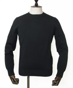 Gran Sasso GRAN SASSO グランサッソ クルーネック ニット 8ゲージ 長袖 23107 18136 コットン ブラック 黒 無地 メンズ イタリア ブランド 国内正規品