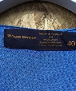 NANO universe ナノユニバース nano・universe ニット 薄手 セーター シンプル 無地 Vネック 長袖 サイズ40 ブルー 青 メンズ