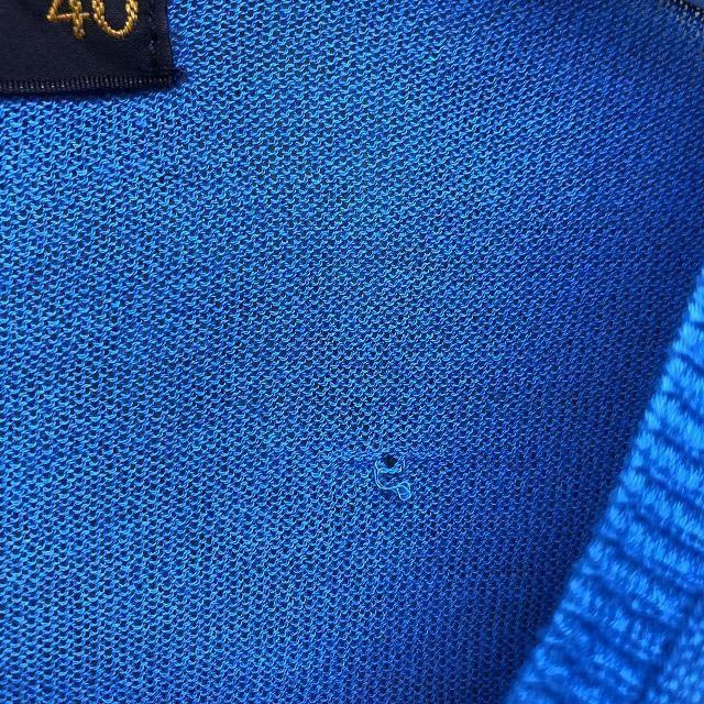 NANO universe ナノユニバース nano・universe ニット 薄手 セーター シンプル 無地 Vネック 長袖 サイズ40 ブルー 青 メンズ - 画像 (3)