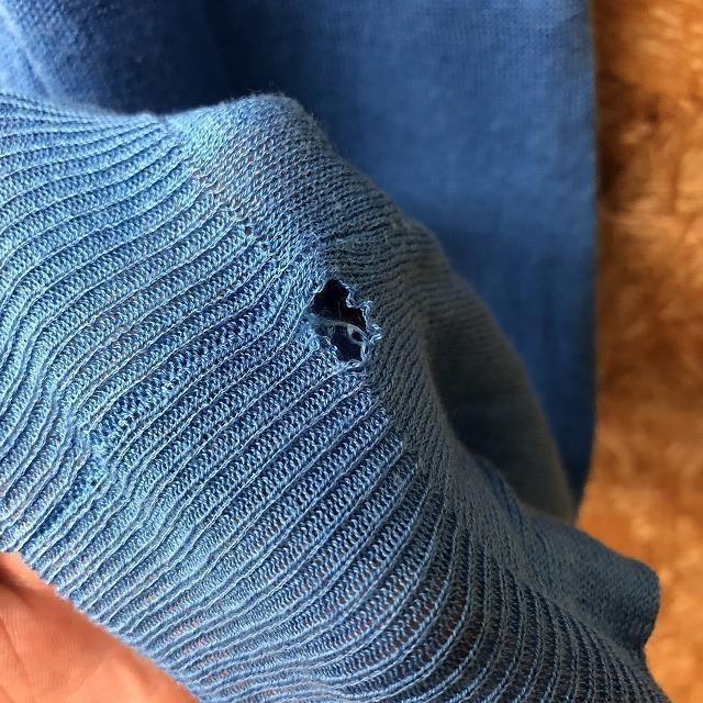 NANO universe ナノユニバース nano・universe ニット 薄手 セーター シンプル 無地 Vネック 長袖 サイズ40 ブルー 青 メンズ - 画像 (6)